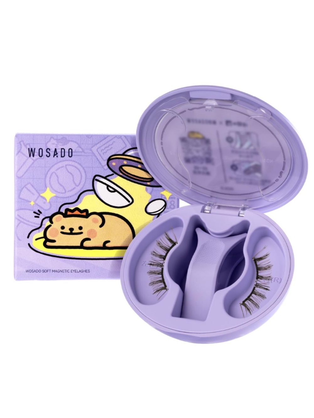New WOSADO×BearisBug Soft Magnetic Eyelashes Kit With Applicator No.17 Ice Black